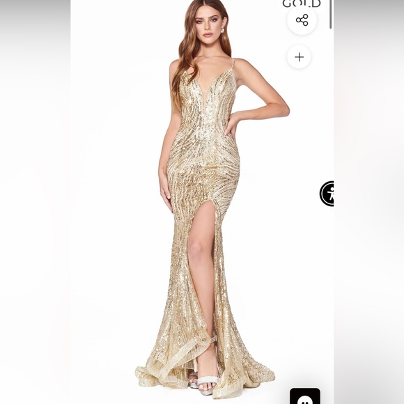 NEW YORK DRESS GOLD PROM DRESS SIZE 4 - Picture 3 of 4